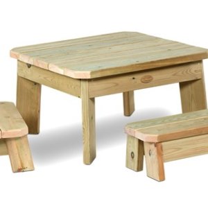 Square Table Plus Bench Set