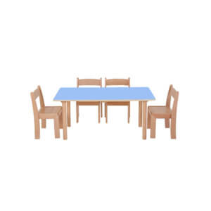 Pastel Blue Rectangle Table